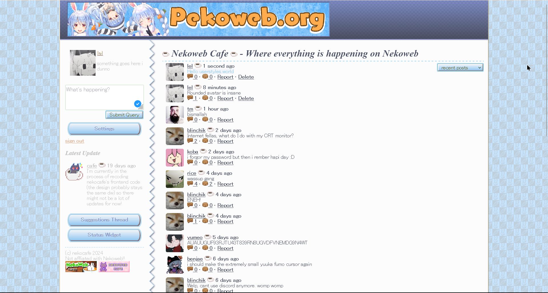 Screenshot of PekoCafe