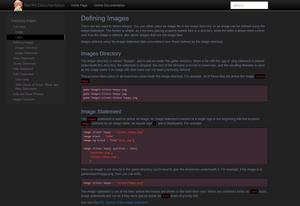 Screenshot of Renpy Docs Dark Mode