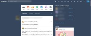 Screenshot of Tumblr's Old Blue