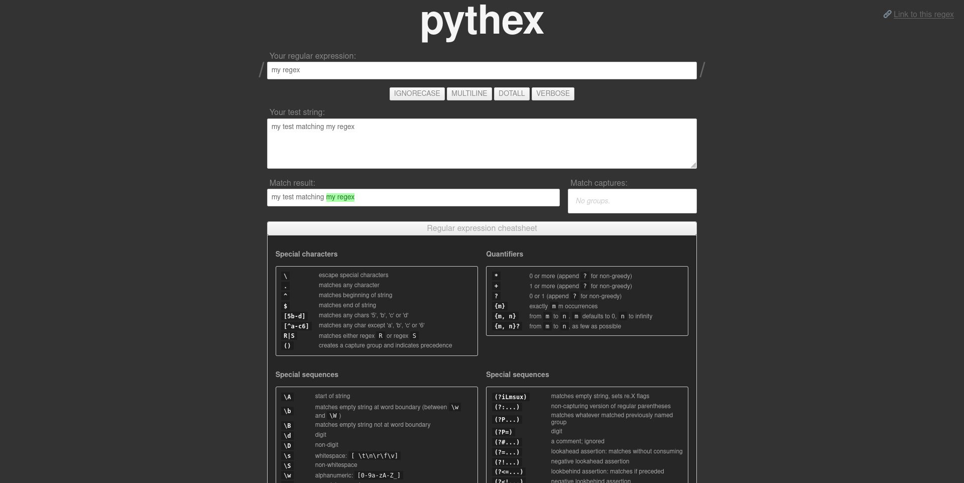 Screenshot of Dark Carbon Pythex.org