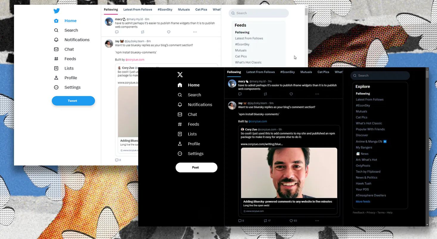 Screenshot of Formerly Twitter + X for BlueSky