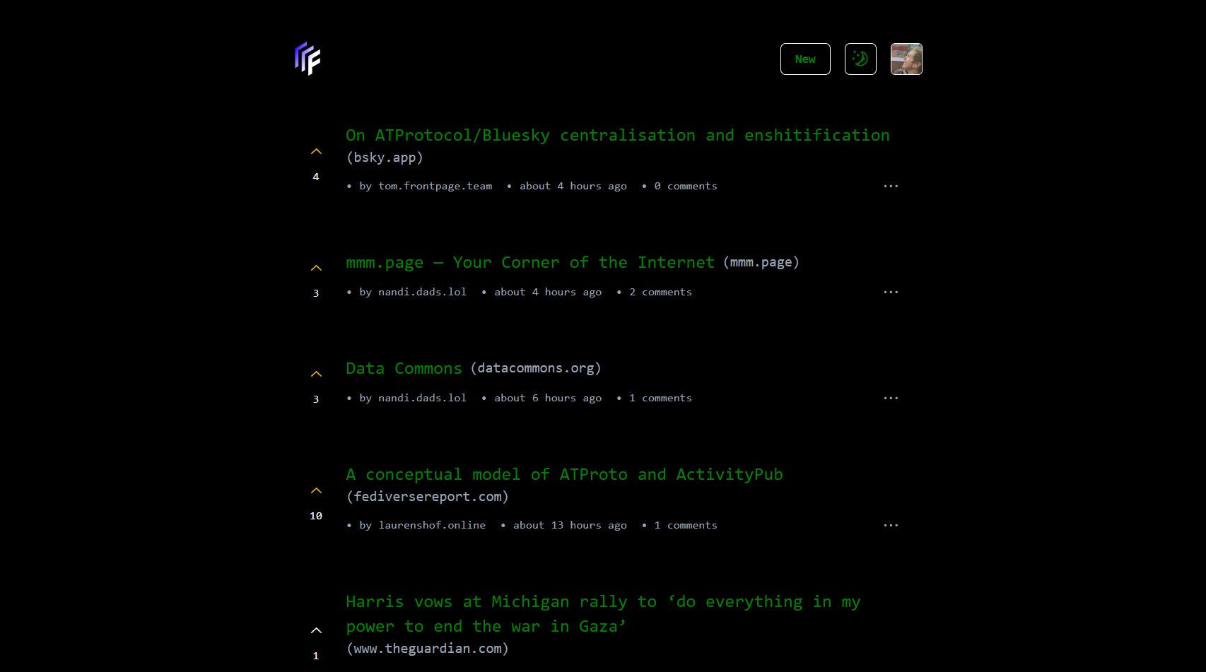 Screenshot of Frontpage Terminal