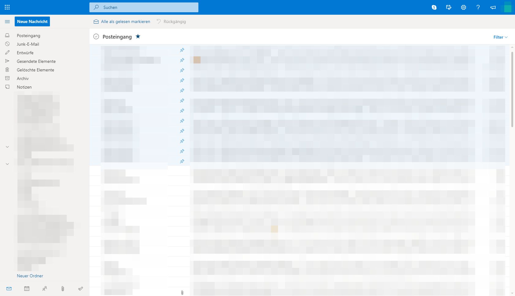 Screenshot of Decluttered Outlook