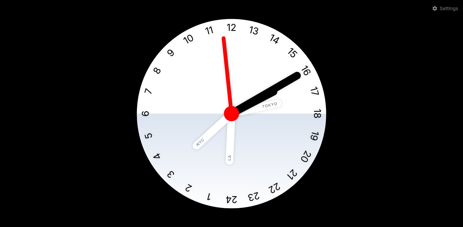 Screenshot of minimal Pole Clock