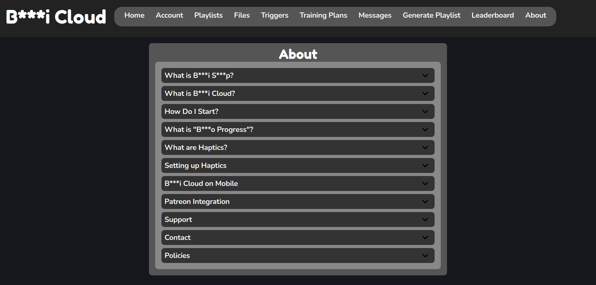 Screenshot of BambiCloud Dark Theme