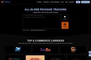 Screenshot of 17track.net - Dark Mode