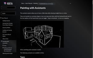 Screenshot of docs.krita.org breeze dark