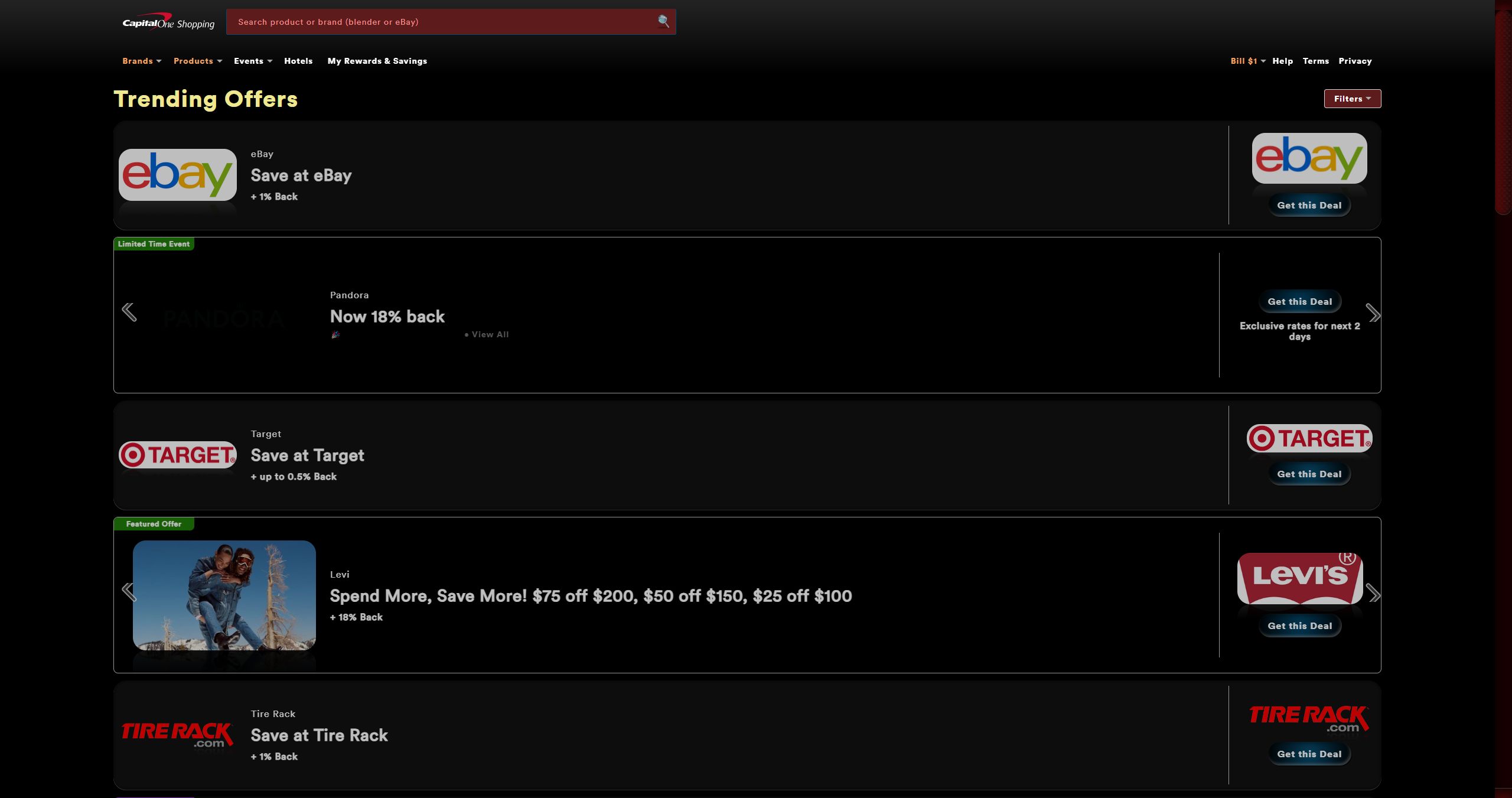 Screenshot of Capital One Shopping