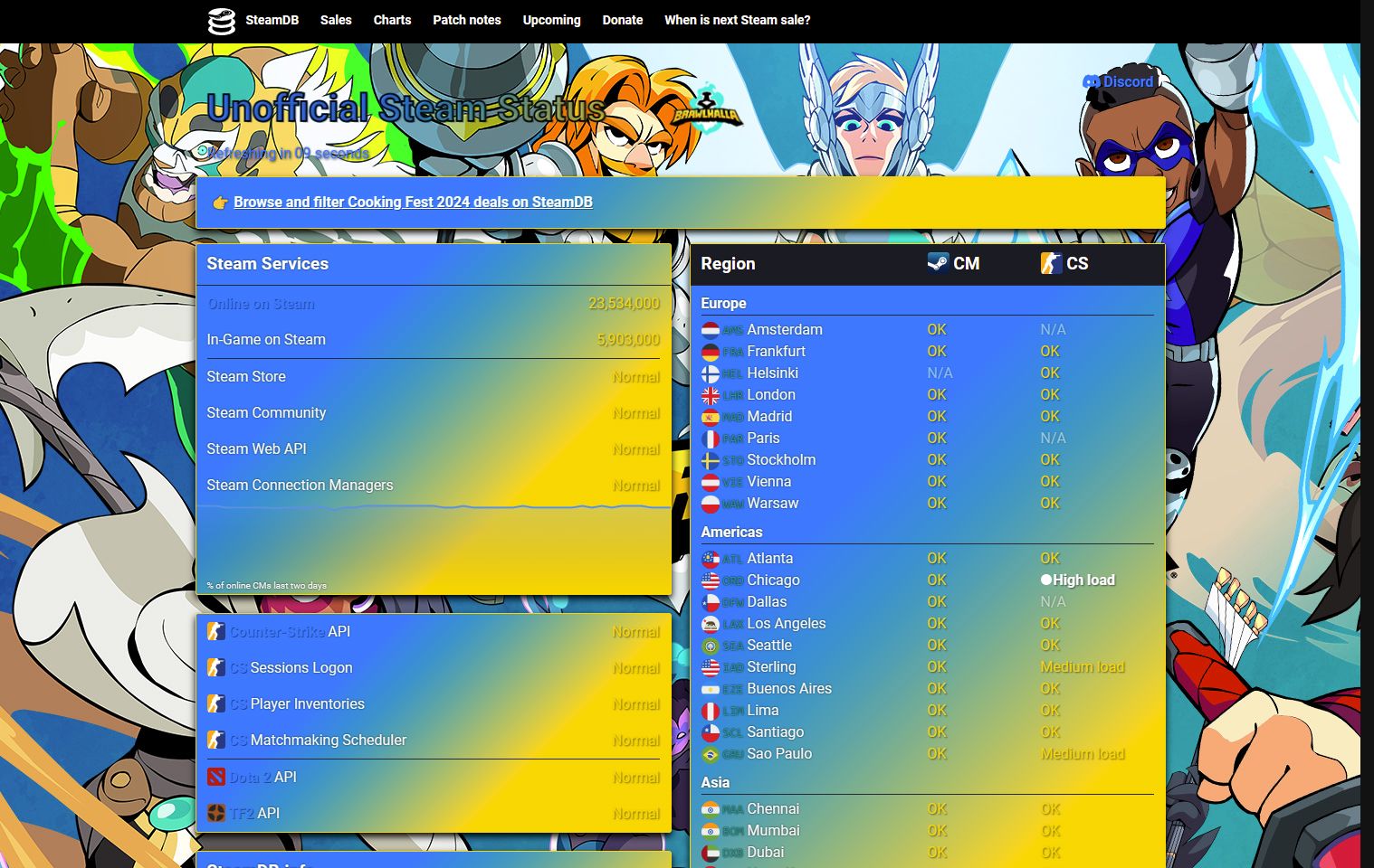 Screenshot of SteamStat.us - Brawlhalla