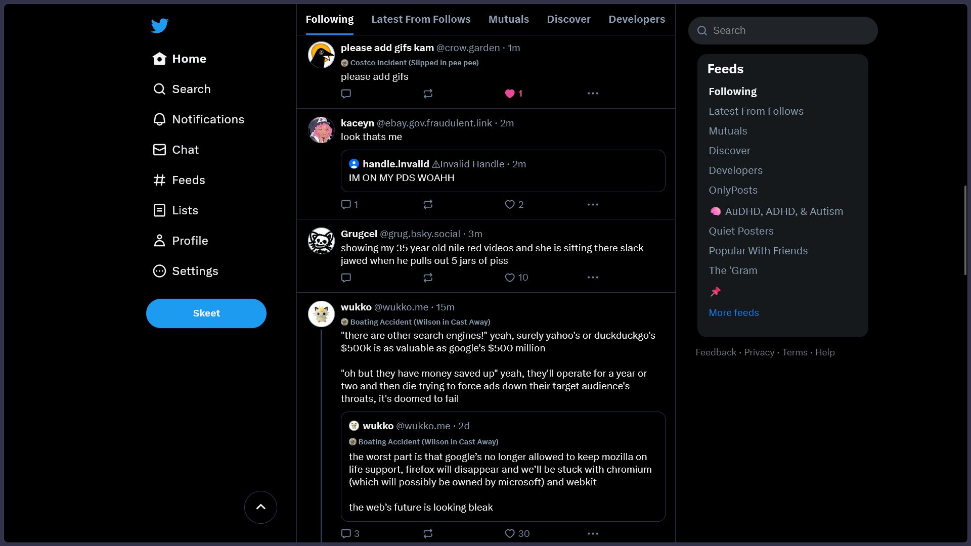 Screenshot of Twitter for Bluesky