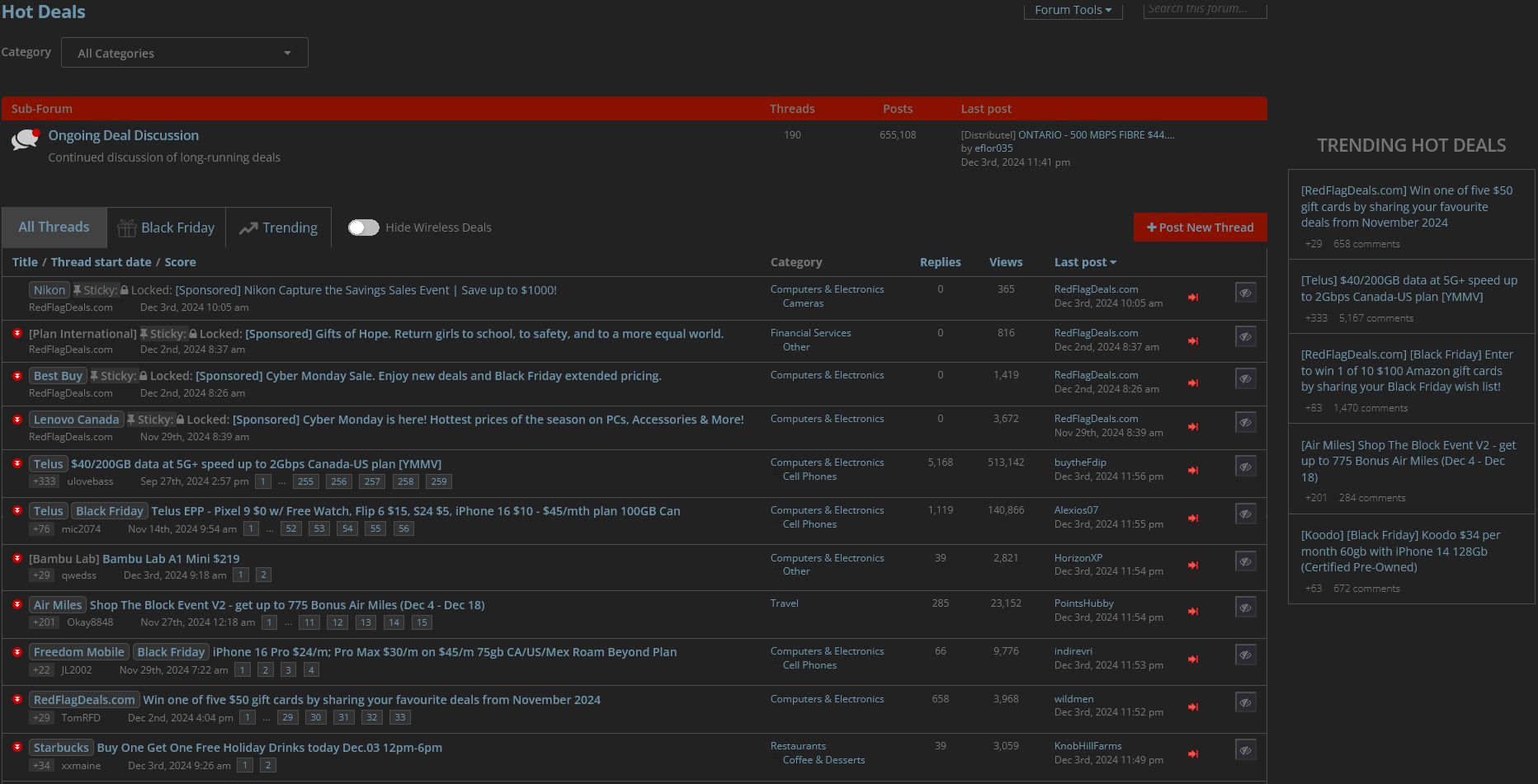 Screenshot of Dark Mode for RedFlagDeals Forums