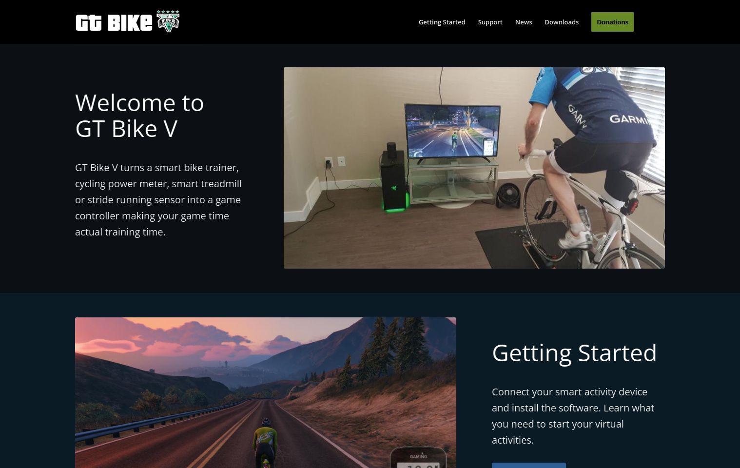 Screenshot of gtbikev.com - Dark Mode