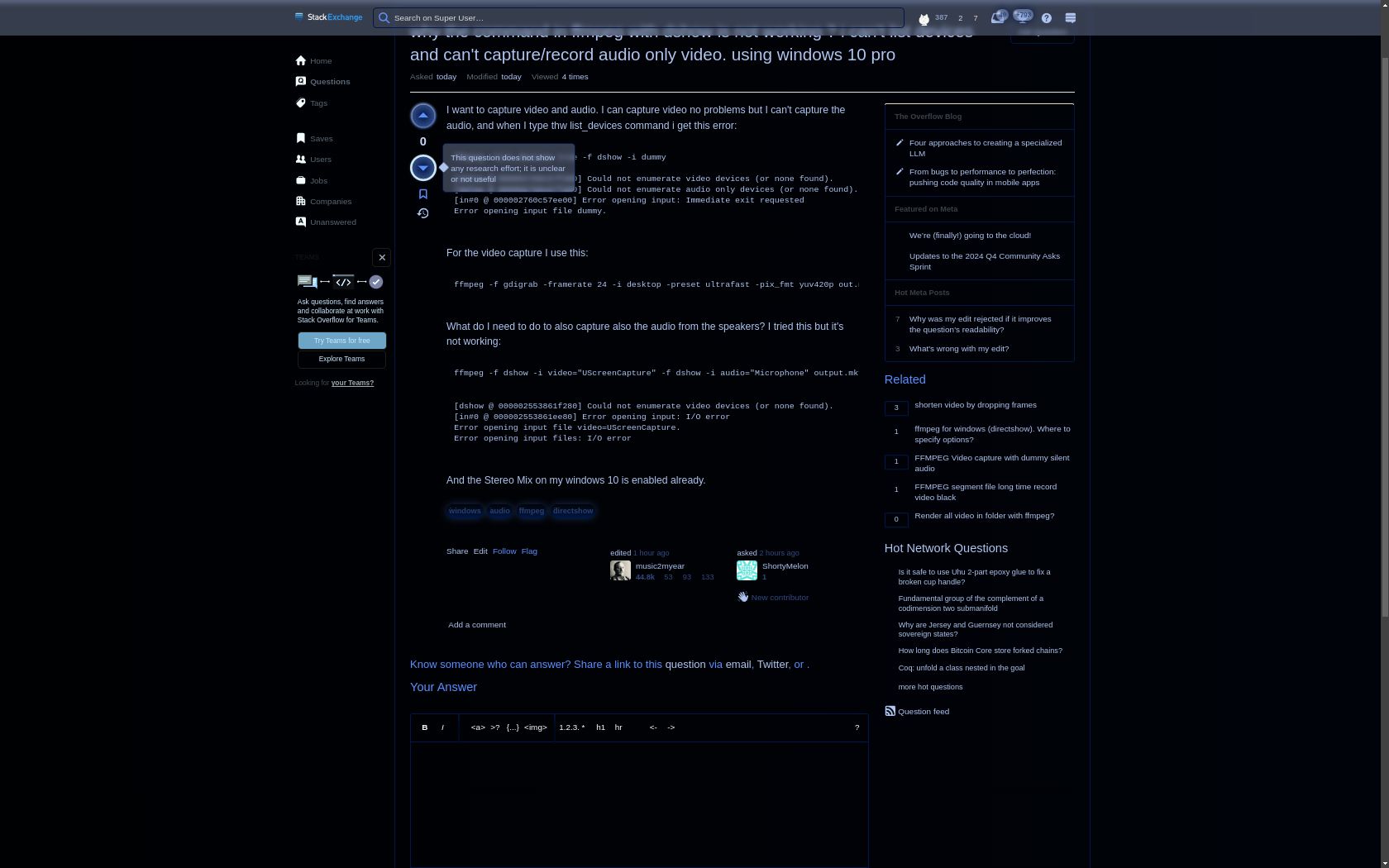 Screenshot of superuser.com - Sapphire