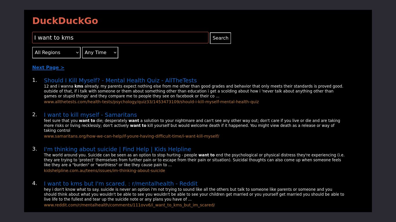 Screenshot of DuckDuckGo Lite - Black