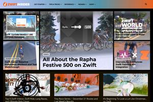 Screenshot of zwiftinsider.com - Dark Mode
