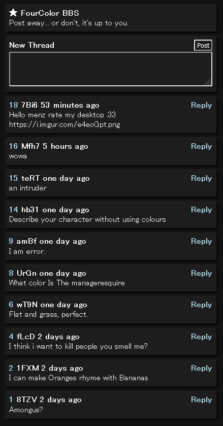 Screenshot of FourColor BBS Dark Theme