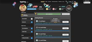 Screenshot of Typing.com Dark Mode