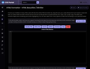 Screenshot of cssportal.com - Dark Mode