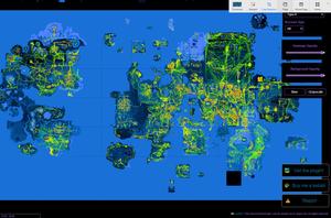 Screenshot of osrsworldheatmap.com - Dark Theme