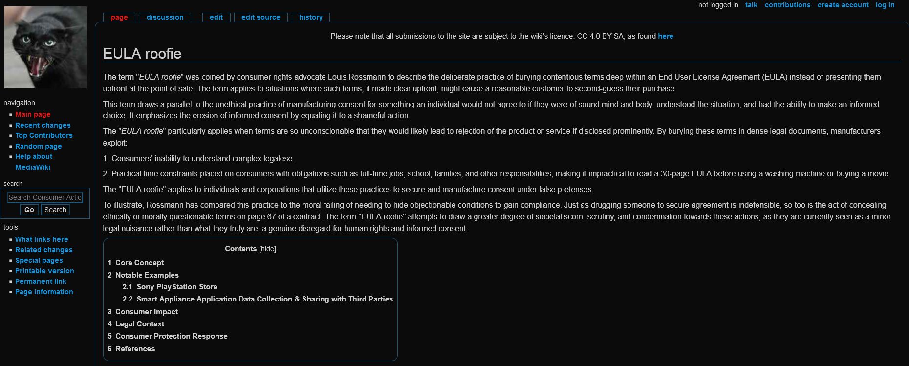 Screenshot of Dark Mode Rossmann Wiki (Consumer Protection Wiki)