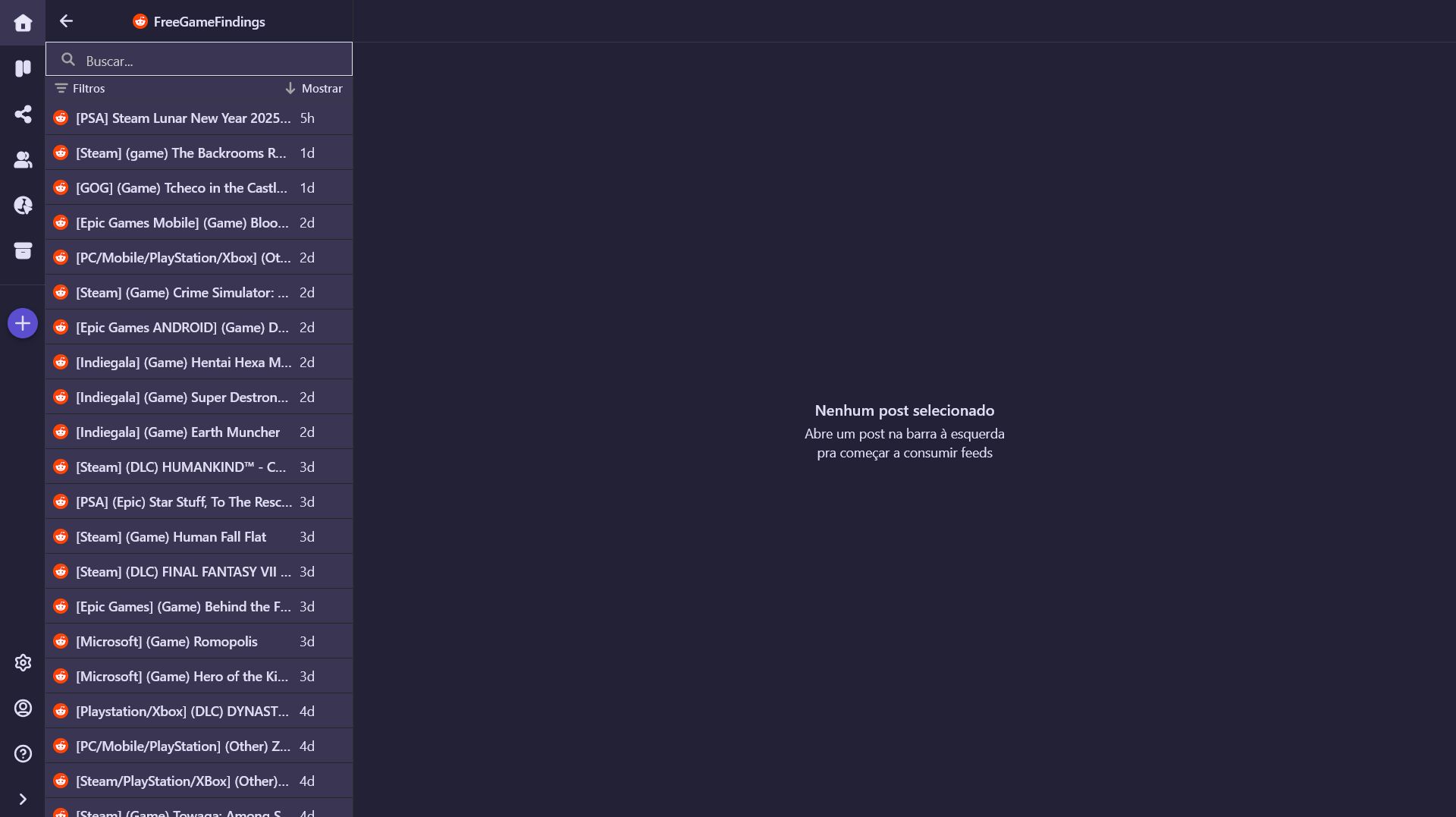 Screenshot of Feeder RSS Rose Pine