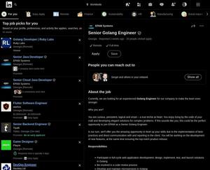 Screenshot of linkedin.com: wide, black, without premium ad