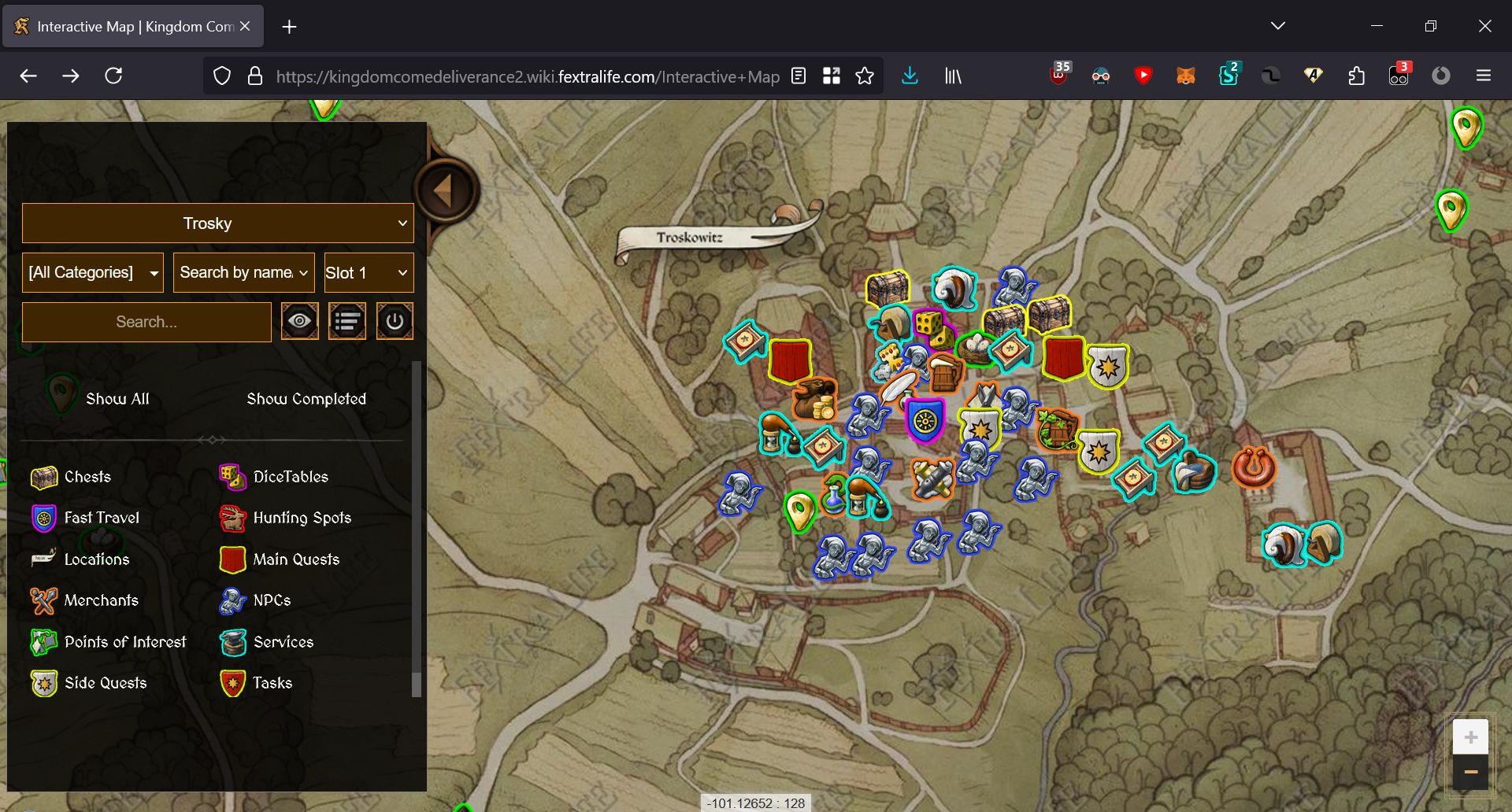 Screenshot of Make Fextralife Usable: Full Kingdom Come 2 Map