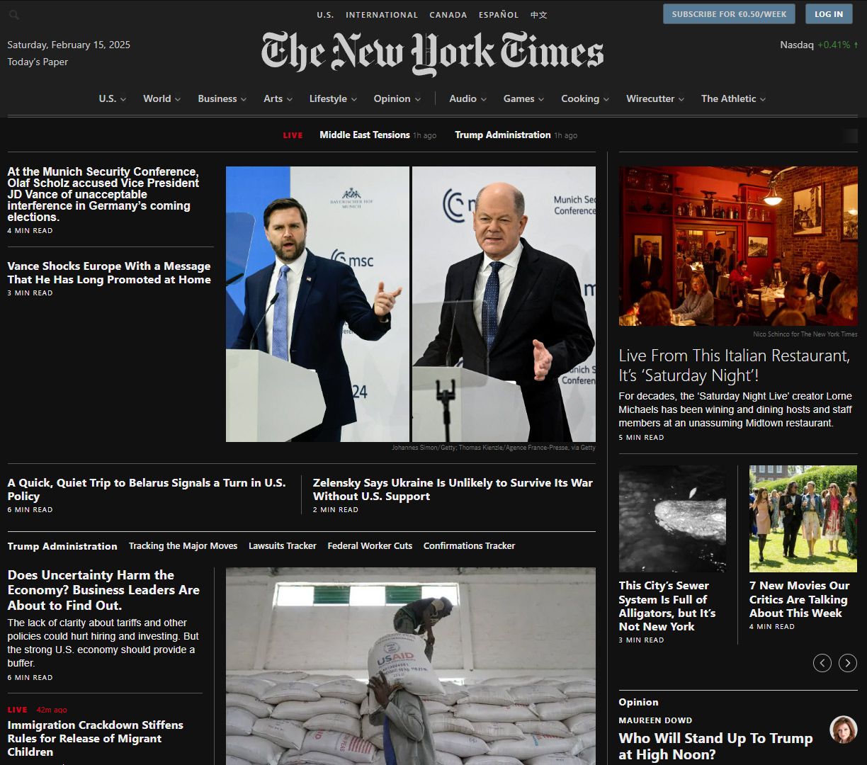 Screenshot of NYTimes.com – Dark Paywall Bypass [Ath]