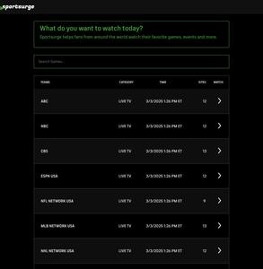 Screenshot of SportSurge.net - Black Mode [Customizable]