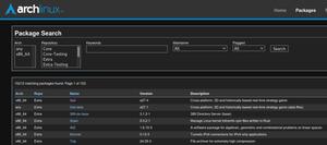 Screenshot of Arch packages - Dark