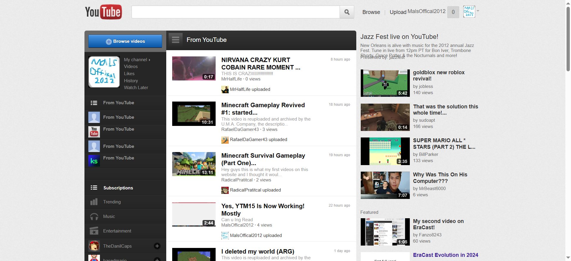 Screenshot of YouTube Theme For EraCast (Source: SUBROCKS THEME)