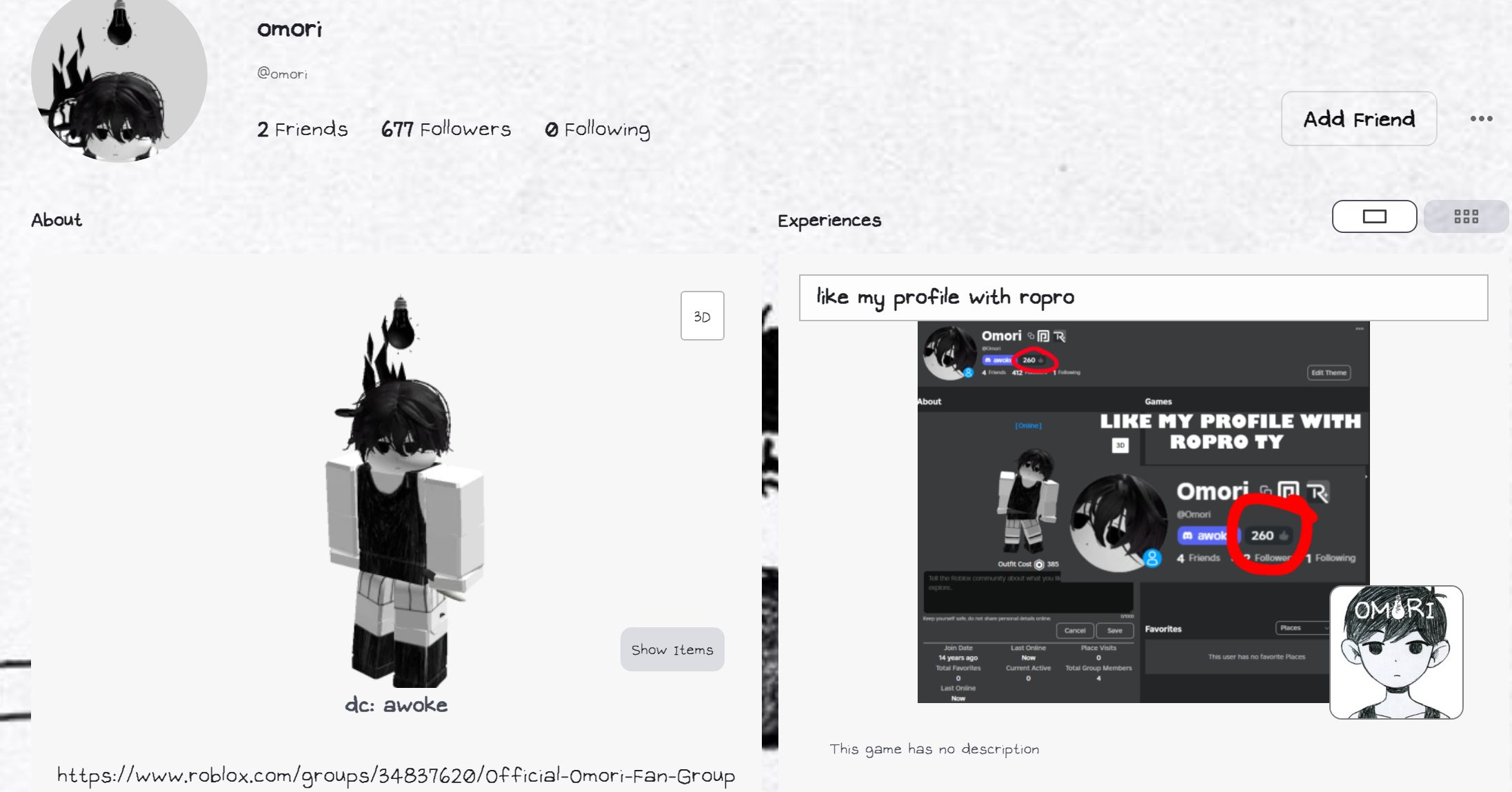 Screenshot of Roblox Omori Whitespace Style