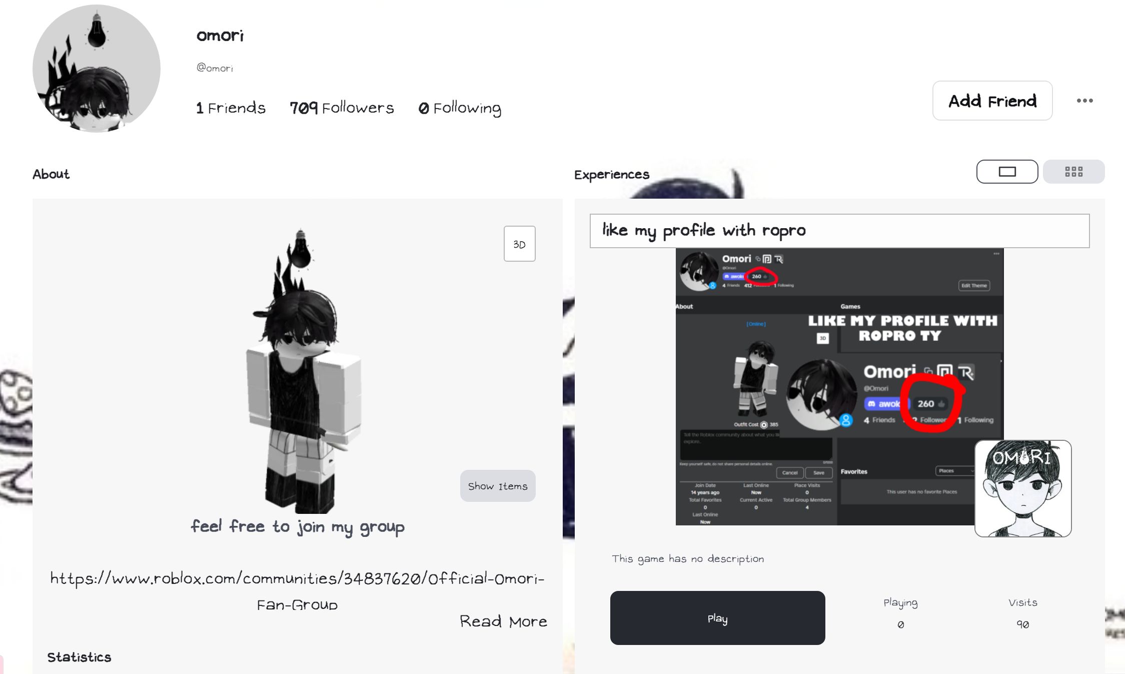 Screenshot of Roblox Omori Whitespace Style
