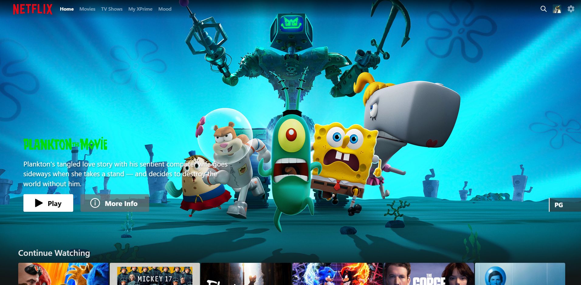 Screenshot of XPrime Netflix Theme