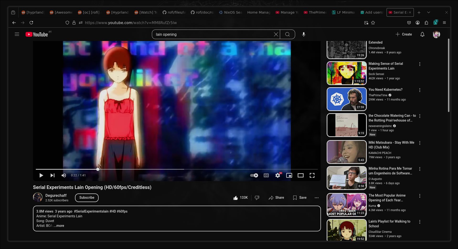 Screenshot of LF Minimal Youtube