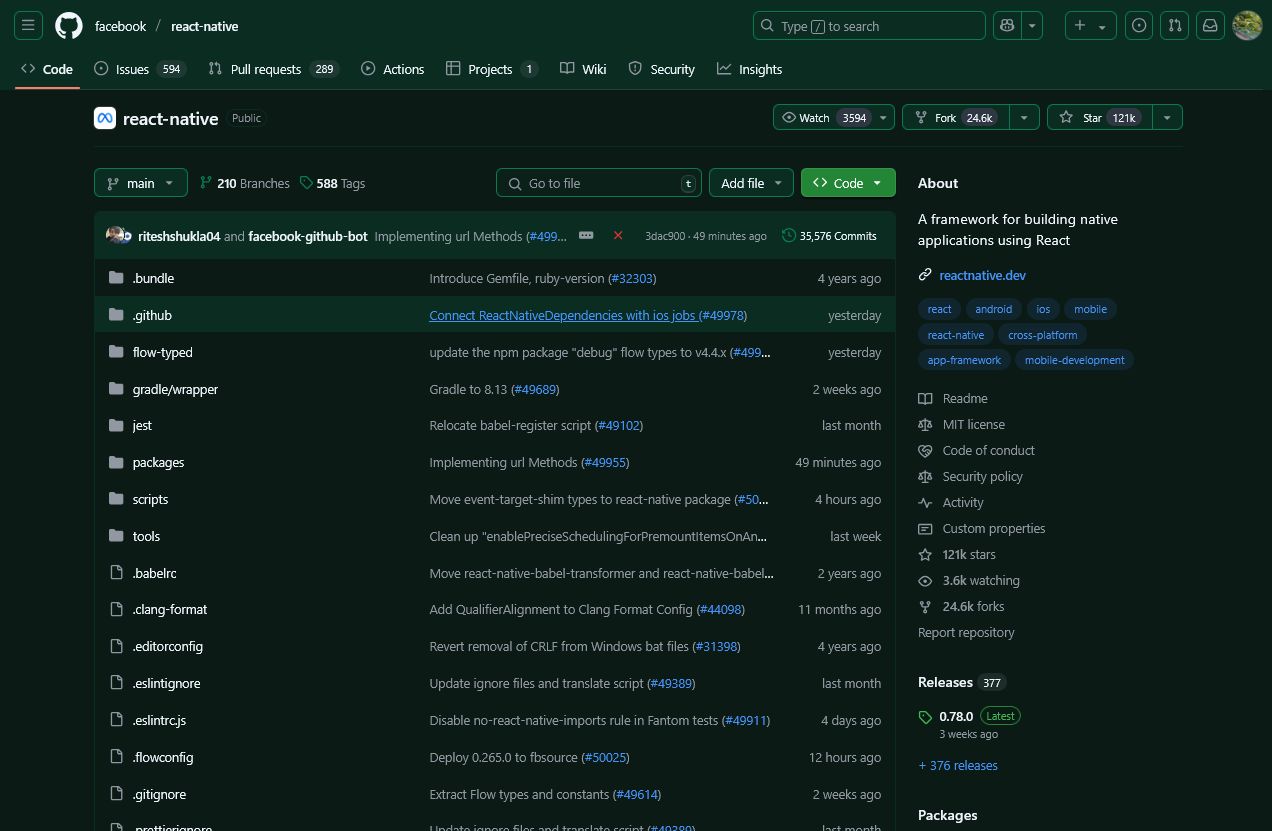 Screenshot of Material GitHub