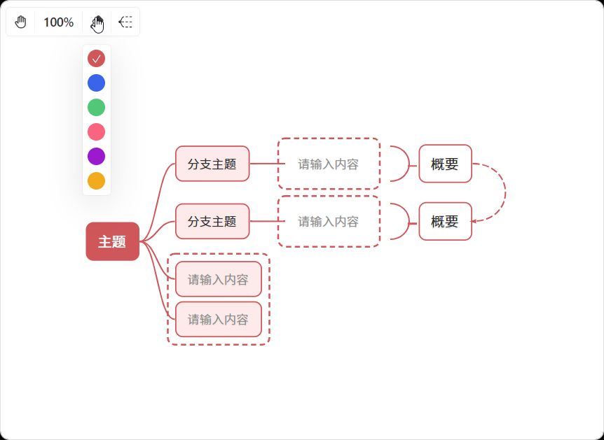 Screenshot of wolai思维导图主题色diy