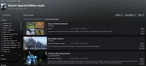 Screenshot of Return "List" view for mods