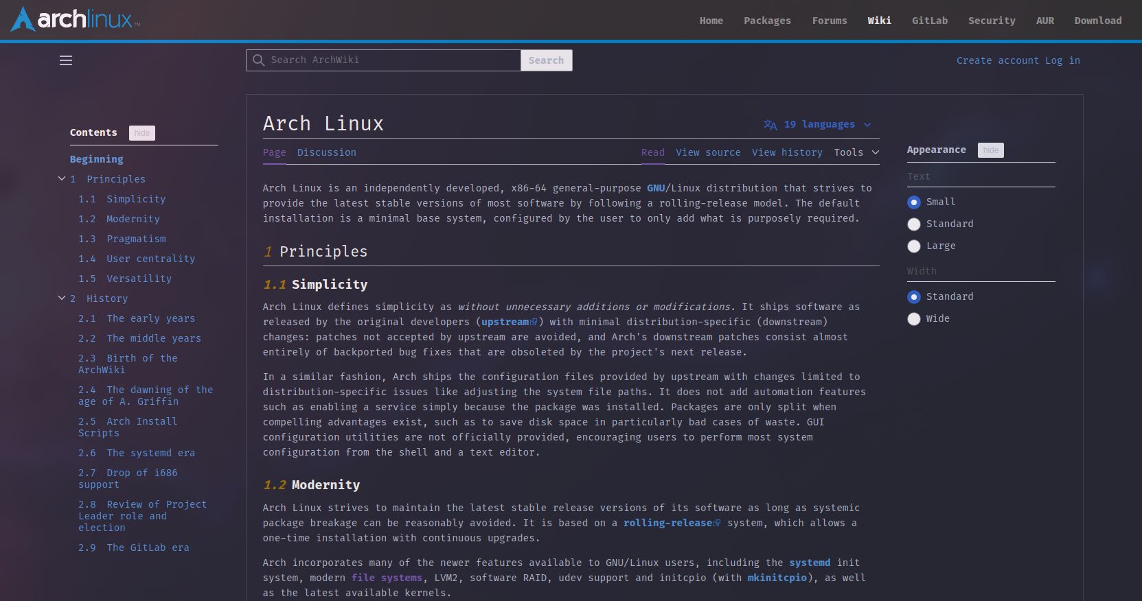 Screenshot of *.archlinux.org Dracula like Theme