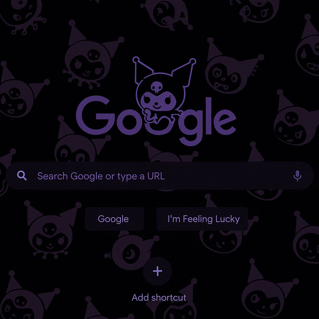 Screenshot of KUROMI DARK NEW TAB PAGE