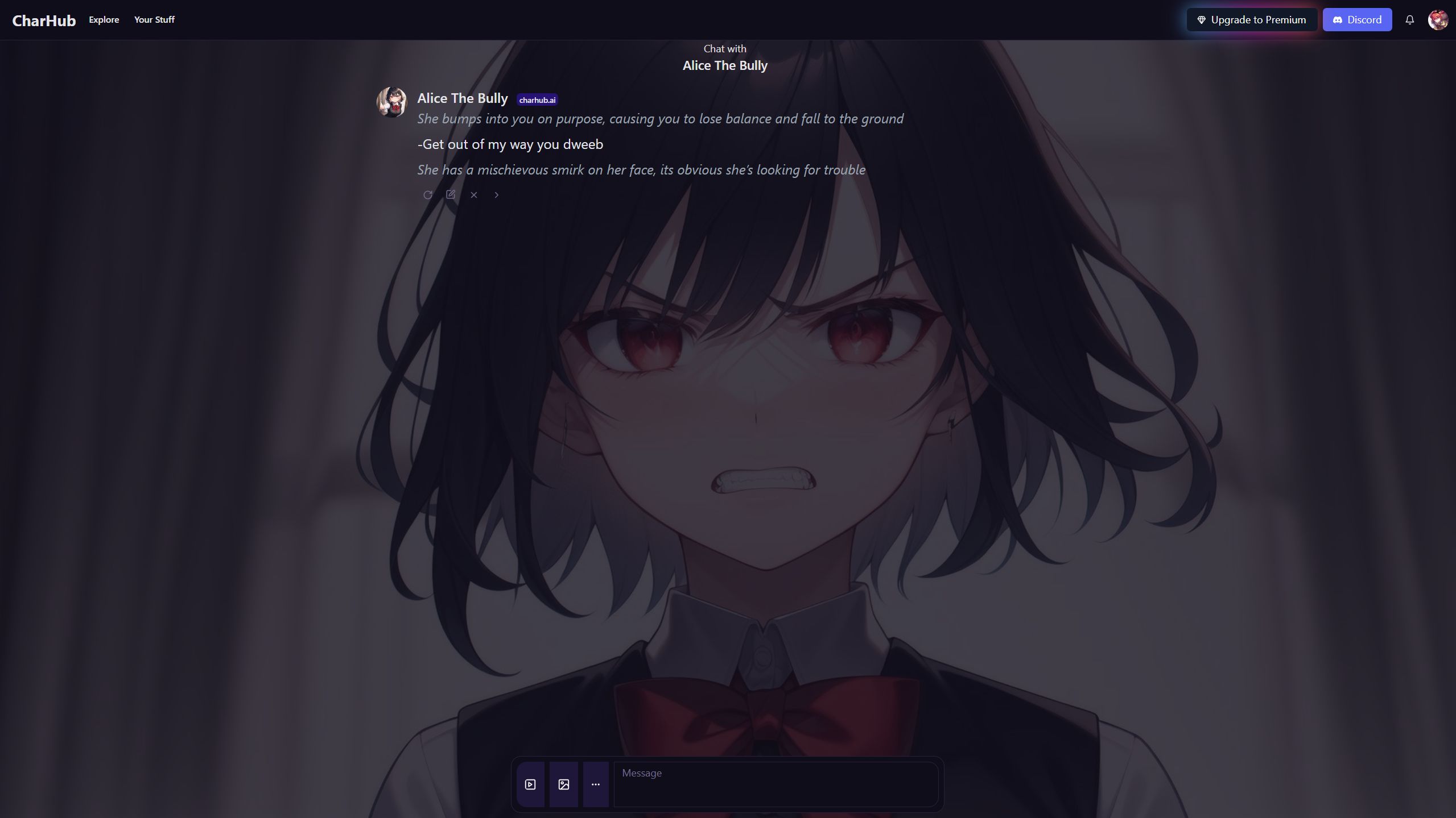 Screenshot of CharHub - Vision