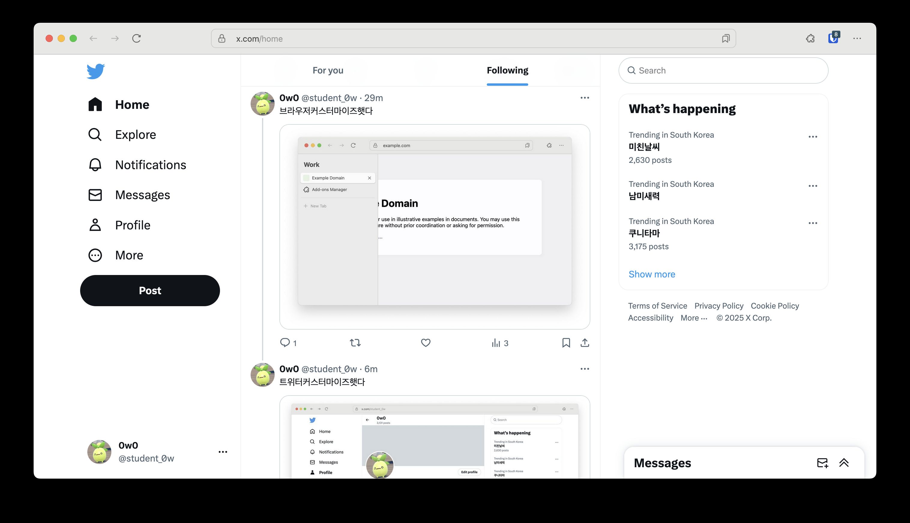 Screenshot of Better twitter