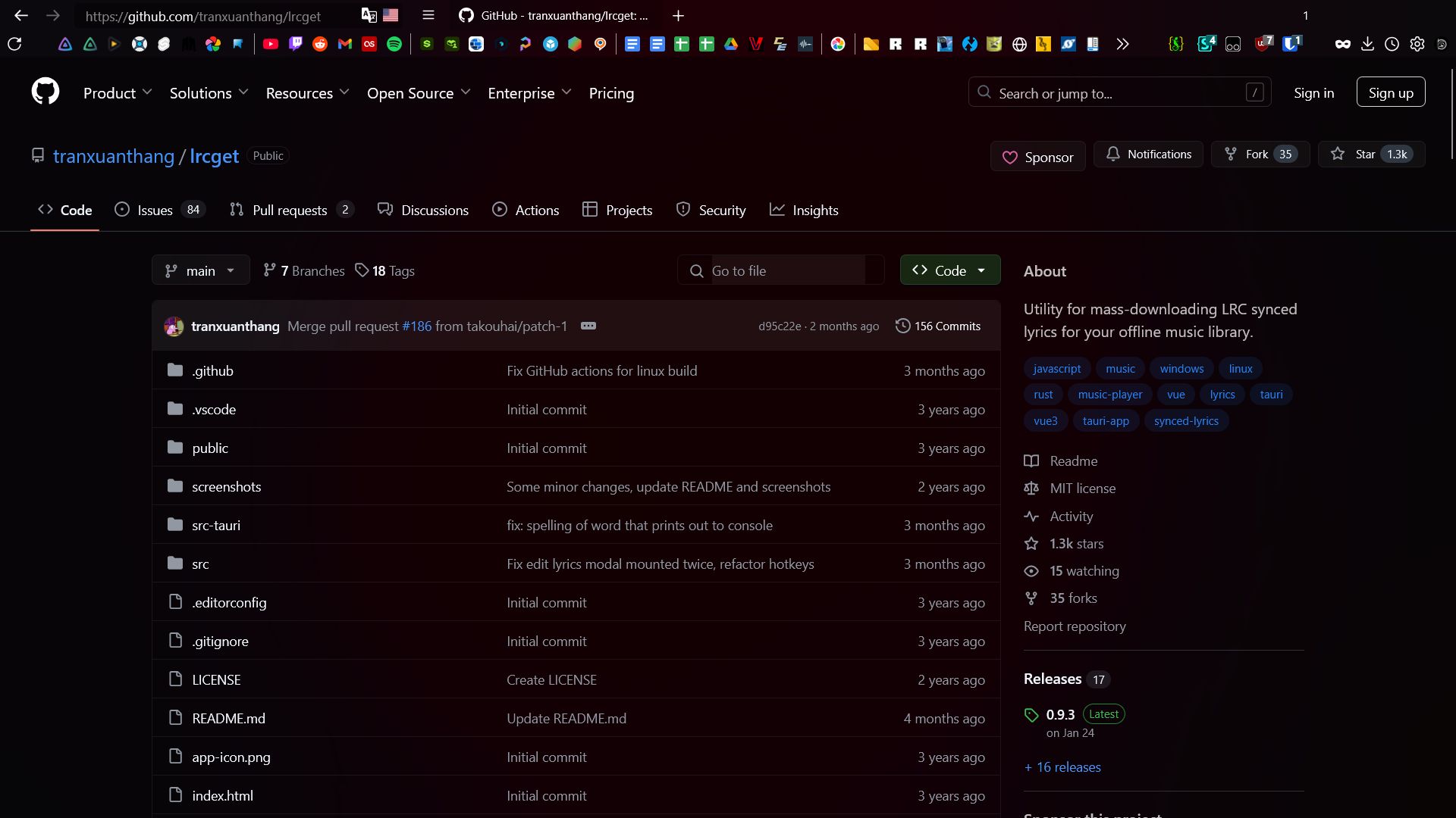 Screenshot of Github No Backgound