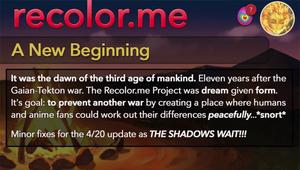 Screenshot of recolor.me - A New Beginning