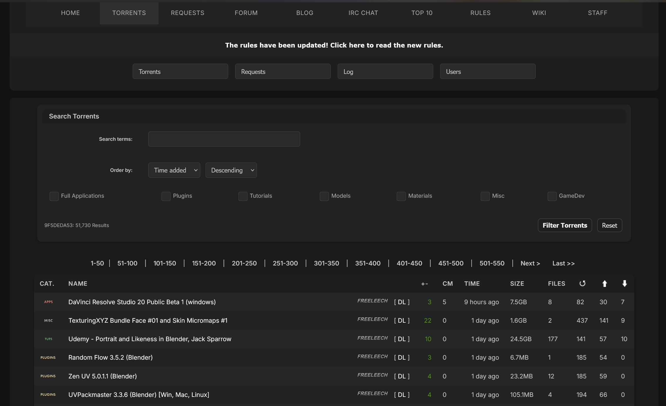 Screenshot of CGPeers - Modern Dark Clean