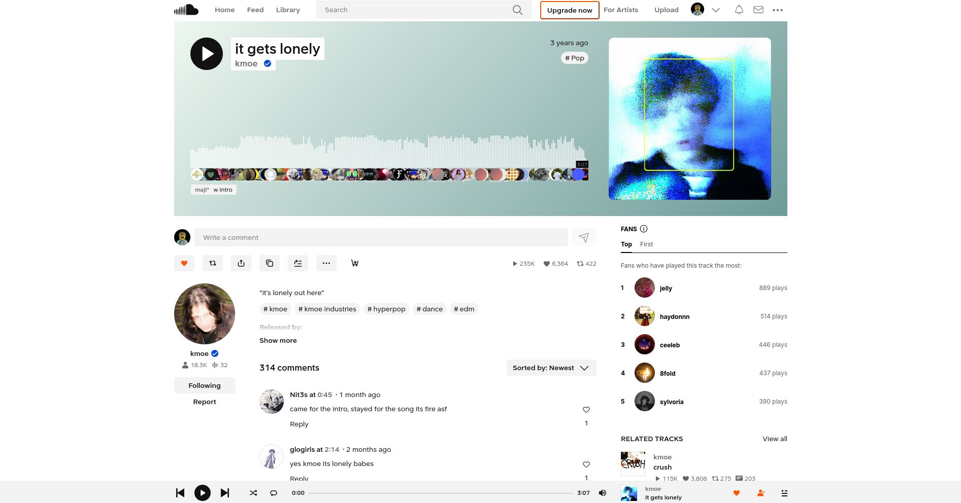Screenshot of Soundcloud Light