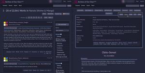 Screenshot of Ao3 Cattpuccin Macchiato Theme (Version 2)