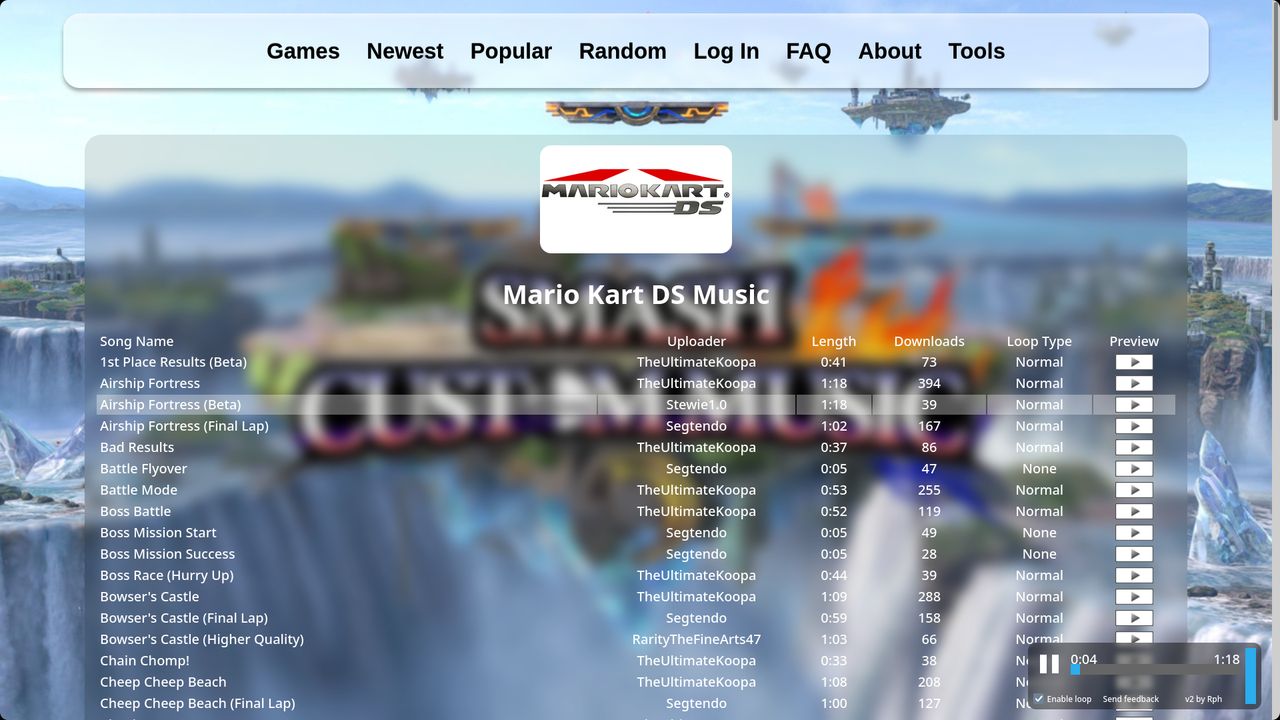 Screenshot of Smash Custom Music - Rph's style