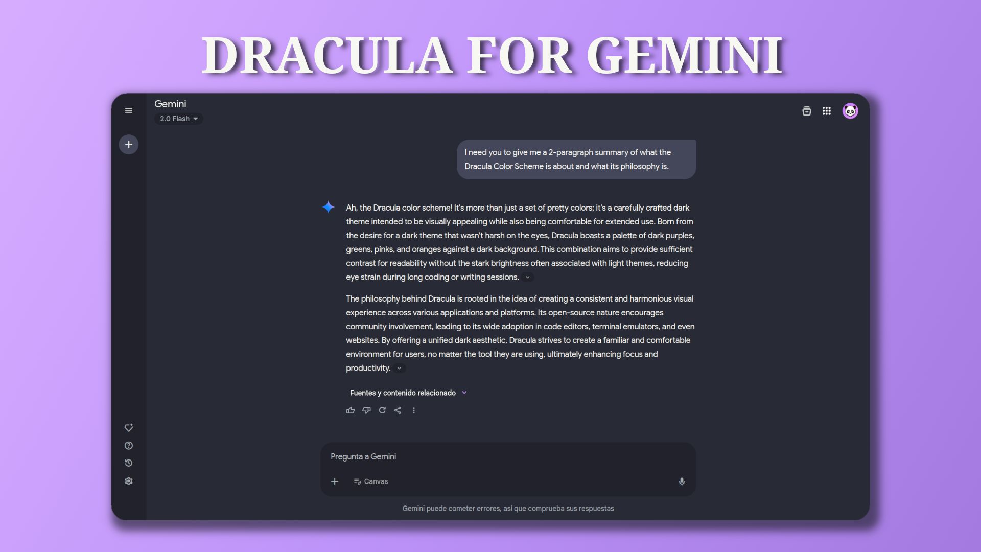Screenshot of Dracula for Gemini