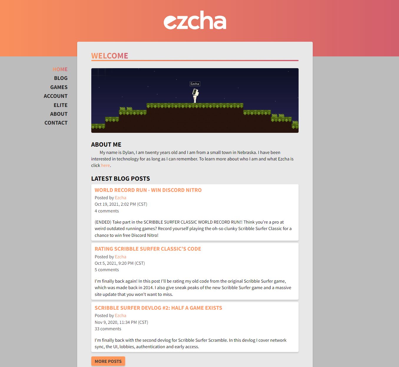 Screenshot of ezcha.net Light Theme